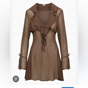 Aritzia Wilfred Santo Dress Cocoa Bean